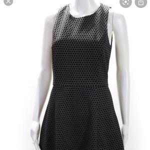 Theory Grey & Black Geometric Dress